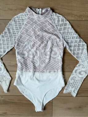 Women’s Ivory Lace bodysuit M Sweetaeacia coquette Dollete Fairy Cottagecore